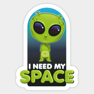 Funny alien introvert Sticker